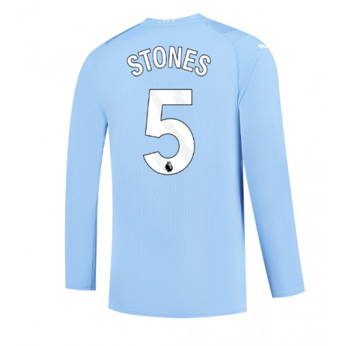 Fotballdrakt Herre Manchester City John Stones #5 Hjemmedrakt 2023-24 Langermet